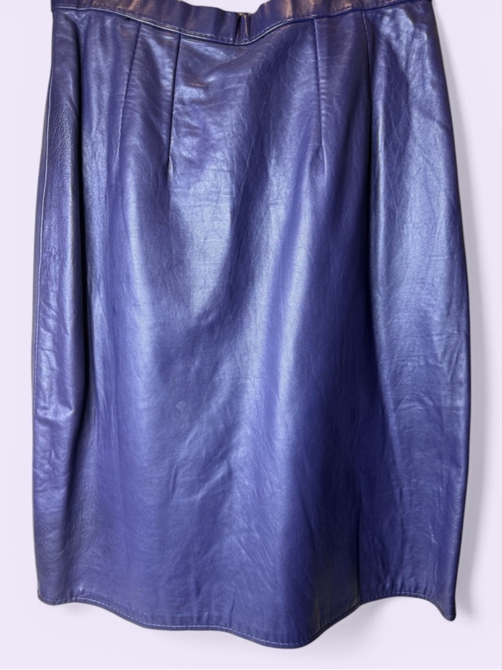 Sleek Vintage Violet/Dark Purple Leather Skirt Soft Leather Absolutely Gorgeous